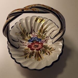 RCCL Hand Painted Ceramic Basket
